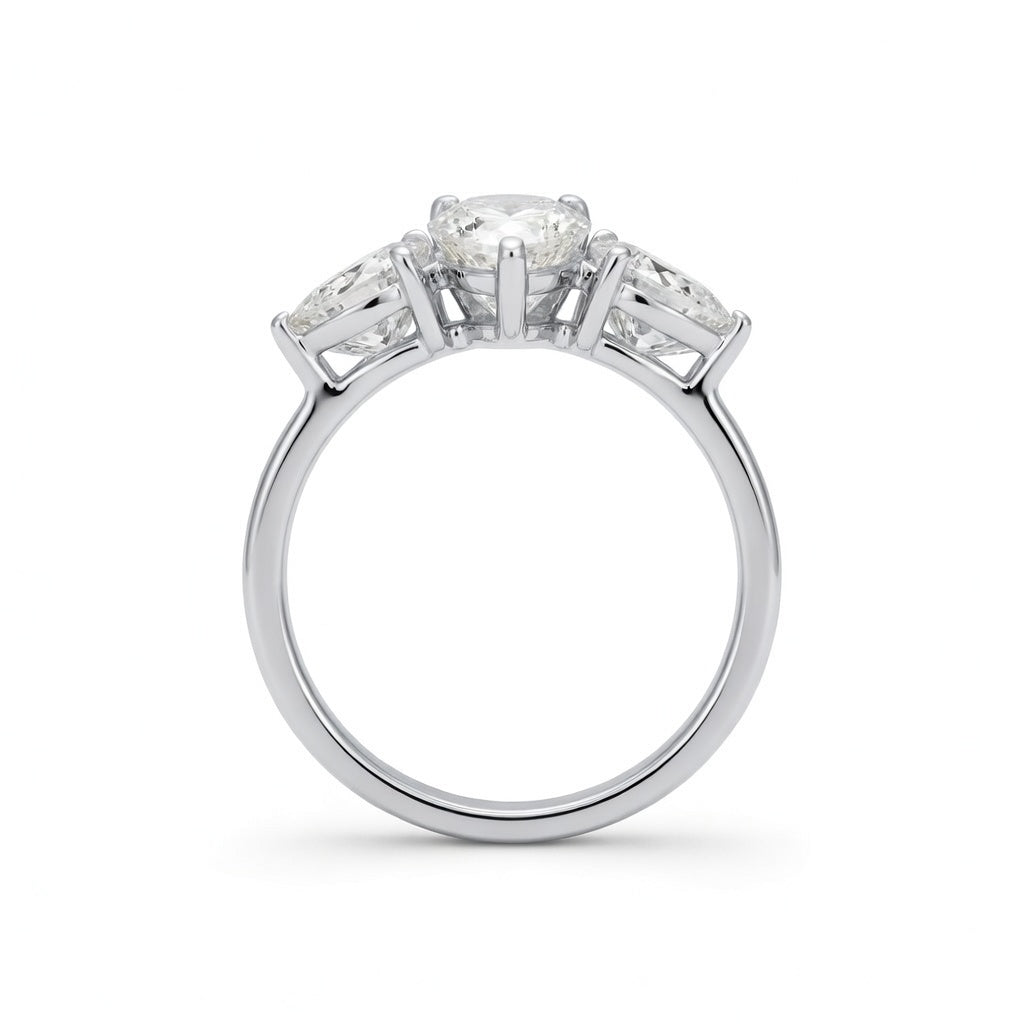 14K Solid Gold Lab-Grown Diamond 3-Stone Fashion Ring (1.60 CTW – D–F / VS1–VS2)