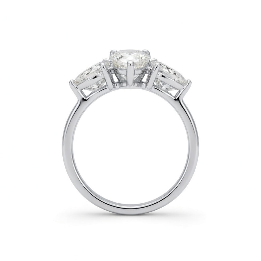 14K Solid Gold Lab-Grown Diamond 3-Stone Fashion Ring (1.60 CTW – D–F / VS1–VS2)