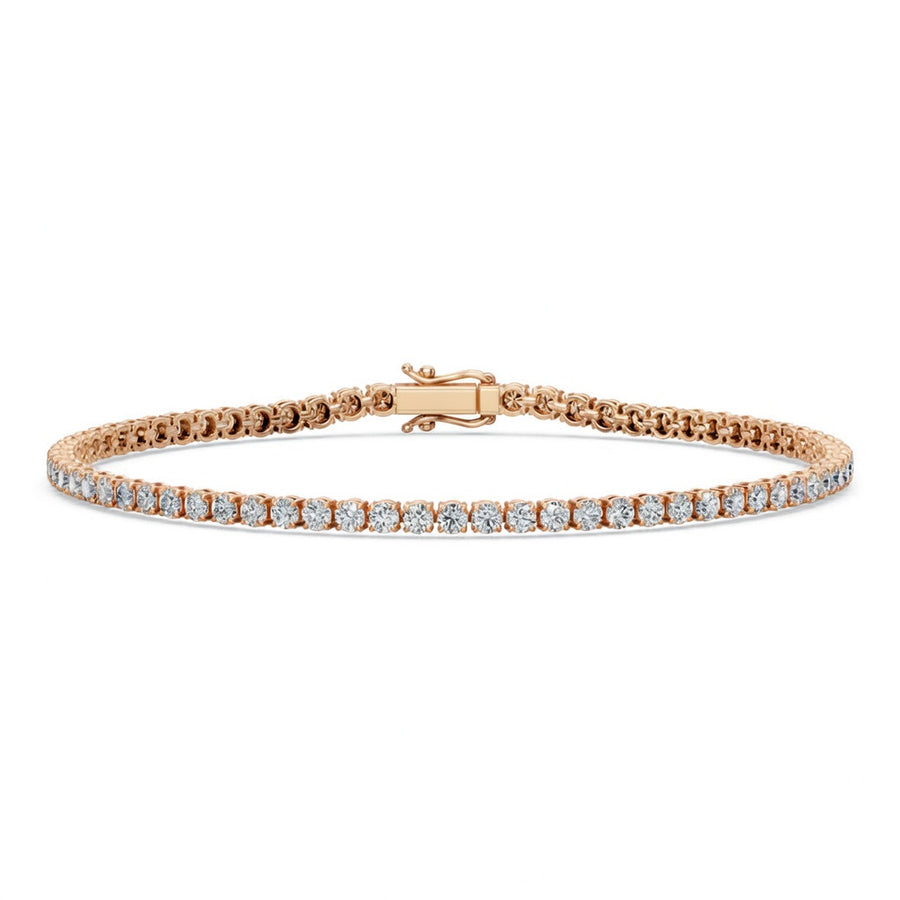 3.08 Carat Round Cut Diamond Tennis Bracelet VS1 D F White Gold 14k