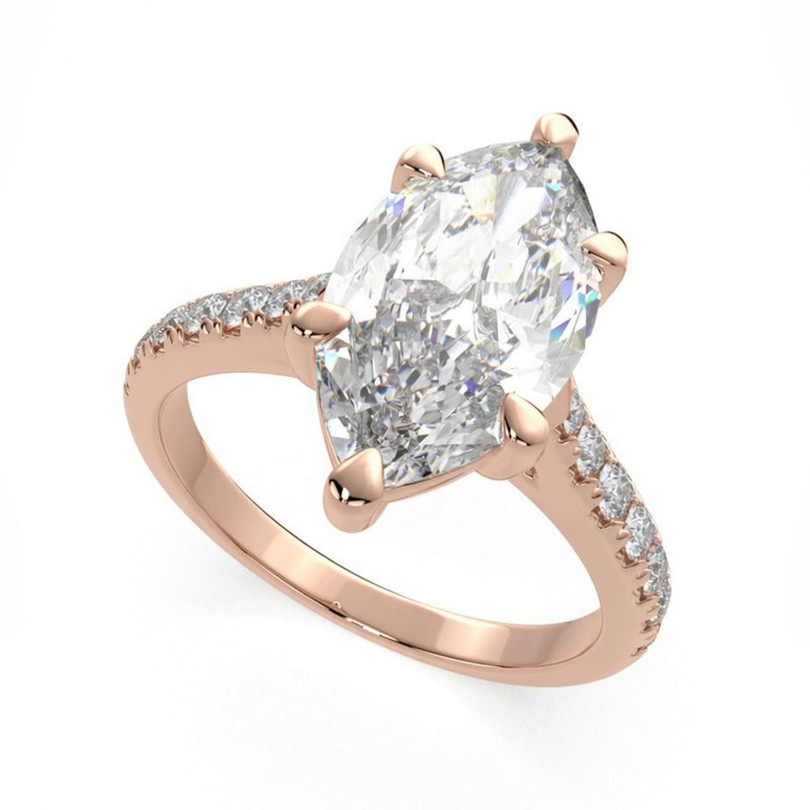 Ginevra 4.2 Carat Marquise Cut Tapered Engagement Ring