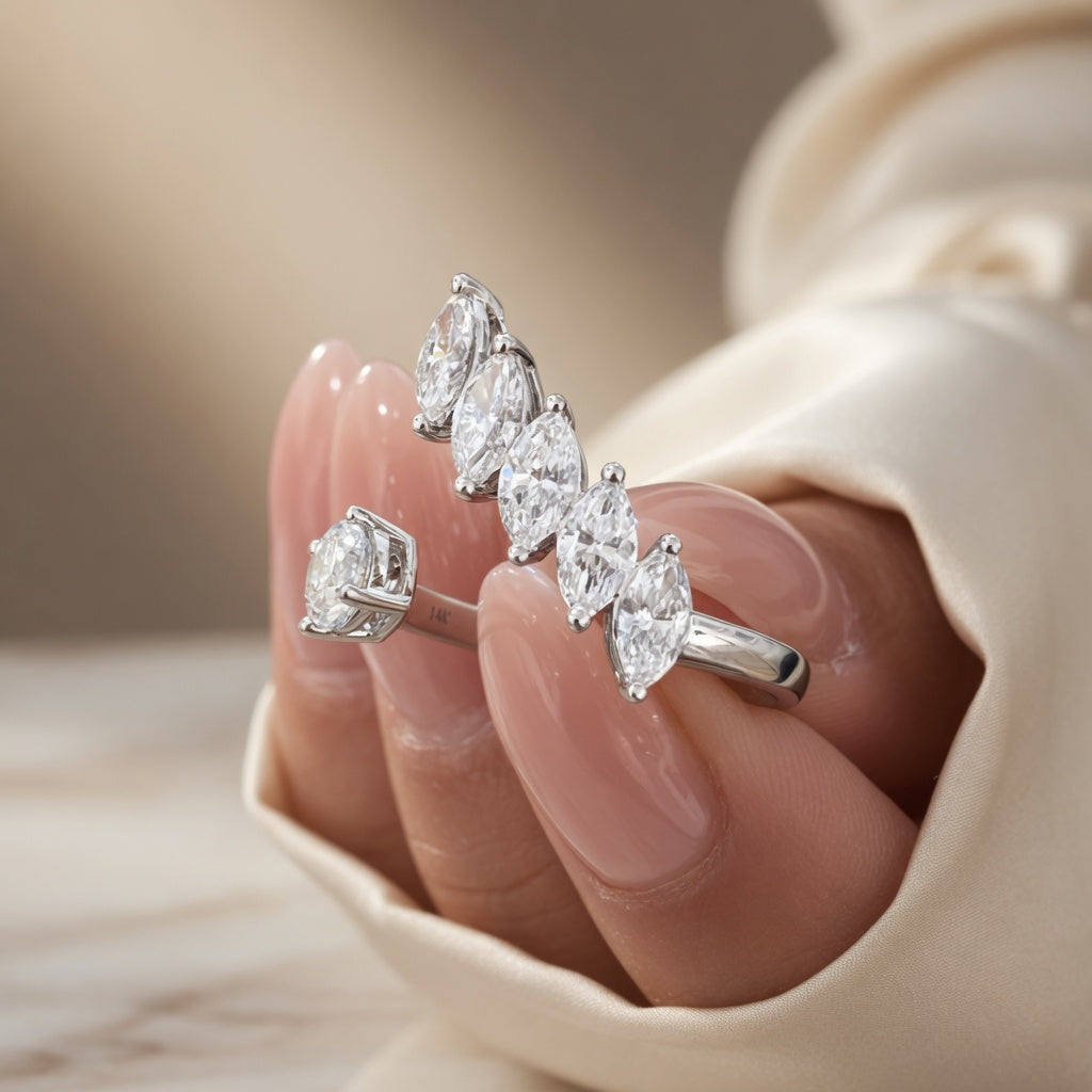 1.50 CT Lab-Grown Diamond Wrap Fashion Ring in 14K White Gold (D–F / VS1–VS2)