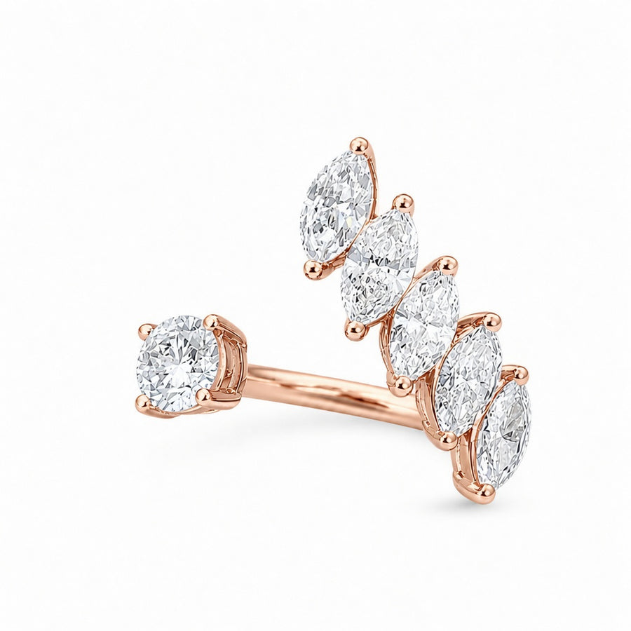 1.45 CT Round Lab-Grown Diamond Statement Ring in 14K White Gold (D–F / VS1–VS2)