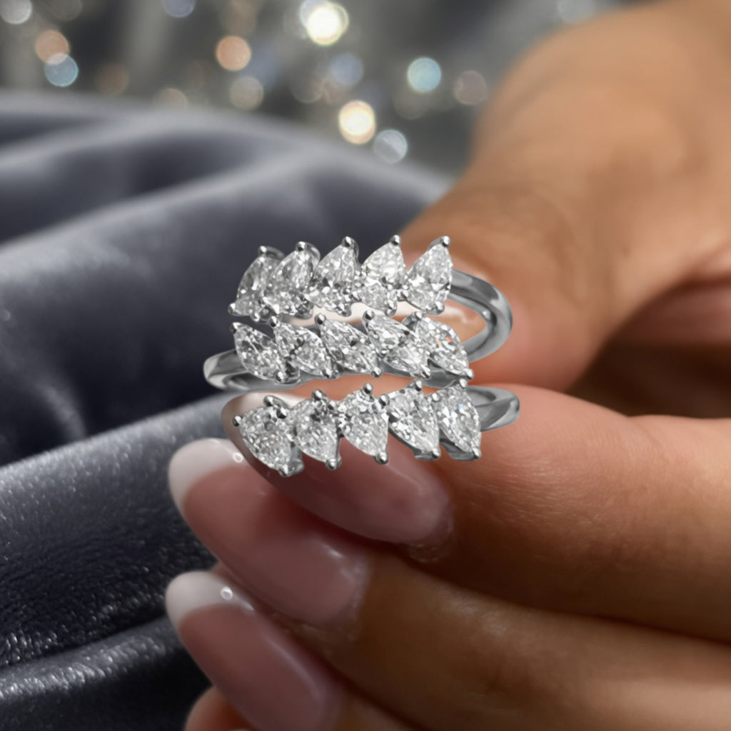 1.40 CT Lab-Grown Diamond Wrap Fashion Ring in 14K White Gold (D–F / VS1–VS2)