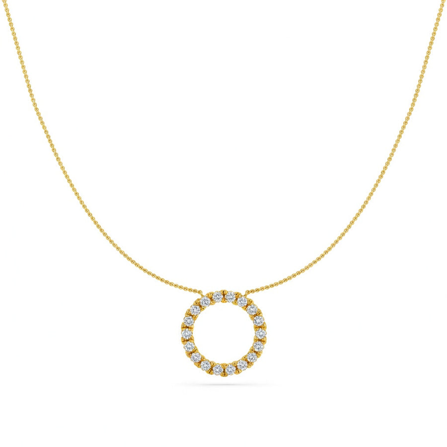 1.3 Ct Round Cut Diamond Pendant Necklace VS1 D-F White Gold 14k