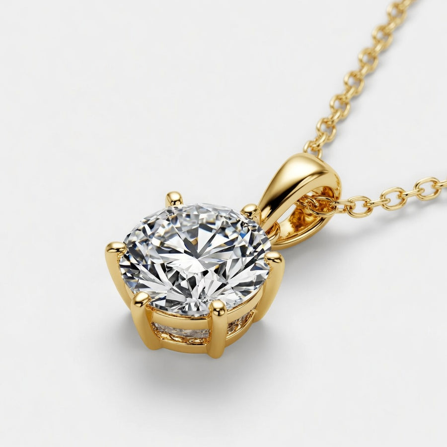 14K White Gold Six-Prong Solitaire Lab-Grown Diamond Pendant (1.00 CTW – D–F / VS1–VS2)
