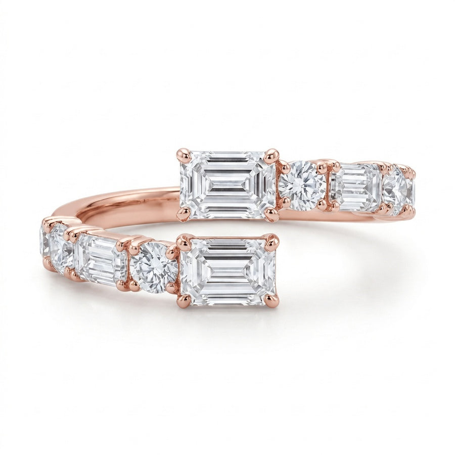 3.00 CT Lab-Grown Diamond Wrap Fashion Ring in 14K White Gold (D–F / VS1–VS2)