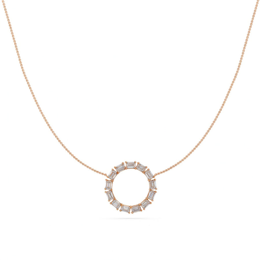 1.9 Ct Emerald Cut Diamond Chain Necklace VS1 D-F White Gold 14k