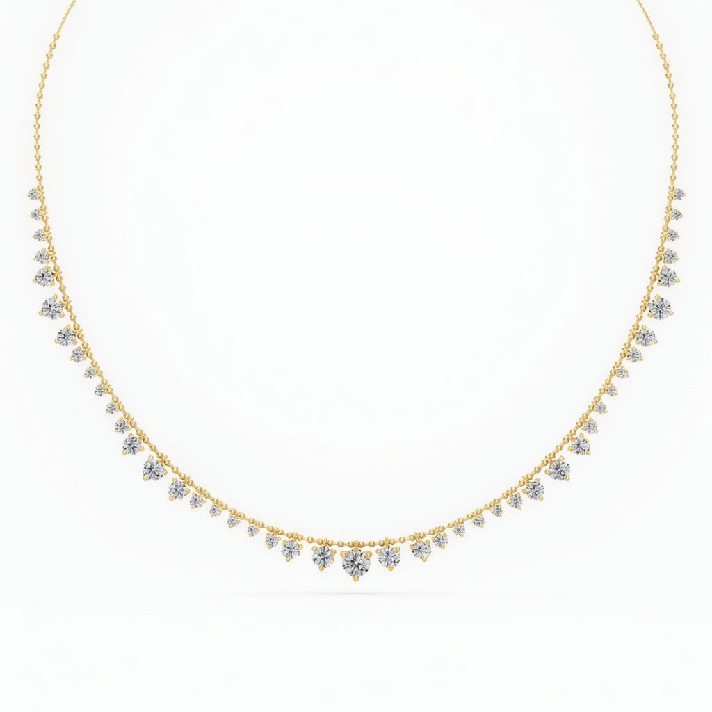4.5 Ct Round Cut Diamond Chain Necklace VS1 D-F White Gold 14k
