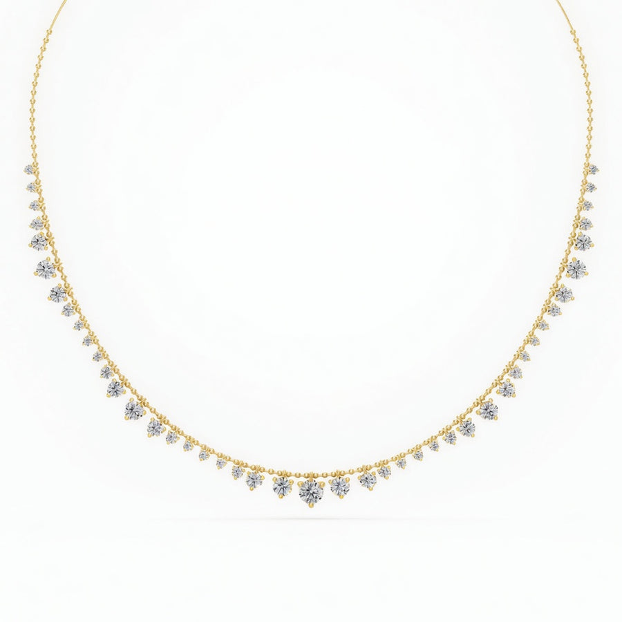 4.5 Ct Round Cut Diamond Chain Necklace VS1 D-F White Gold 14k