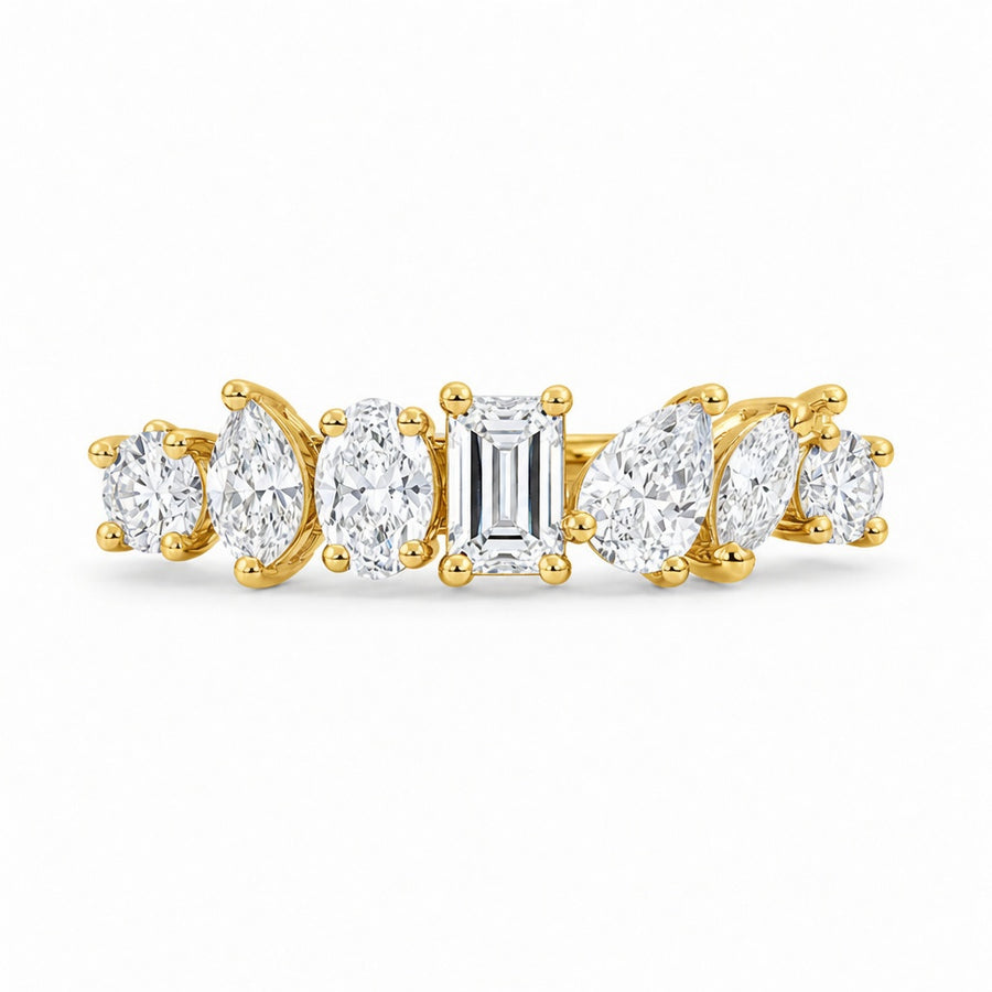 1.10 CT Lab-Grown Diamond Stackable Fashion Ring in 14K White Gold (D–F / VS1–VS2)