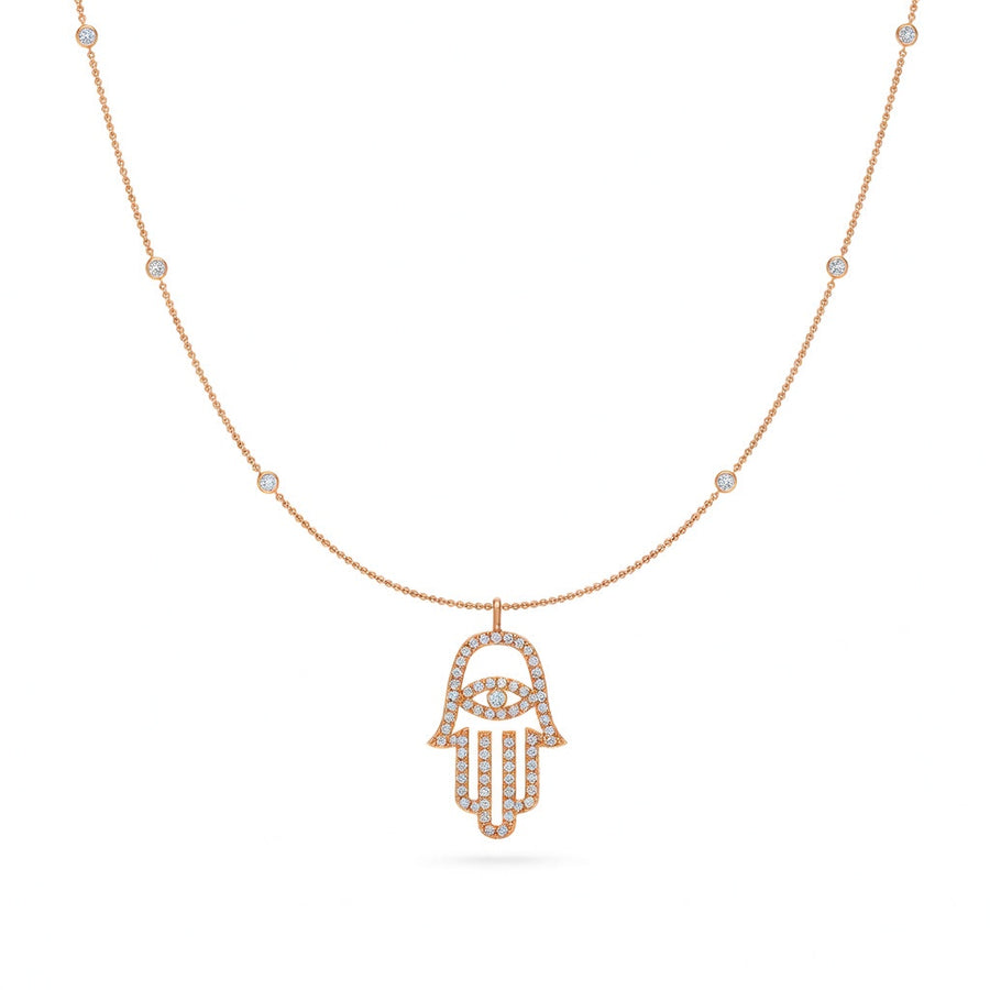 0.9 Ct Round Cut Diamond Pendant Necklace VS1 D-F White Gold 14k