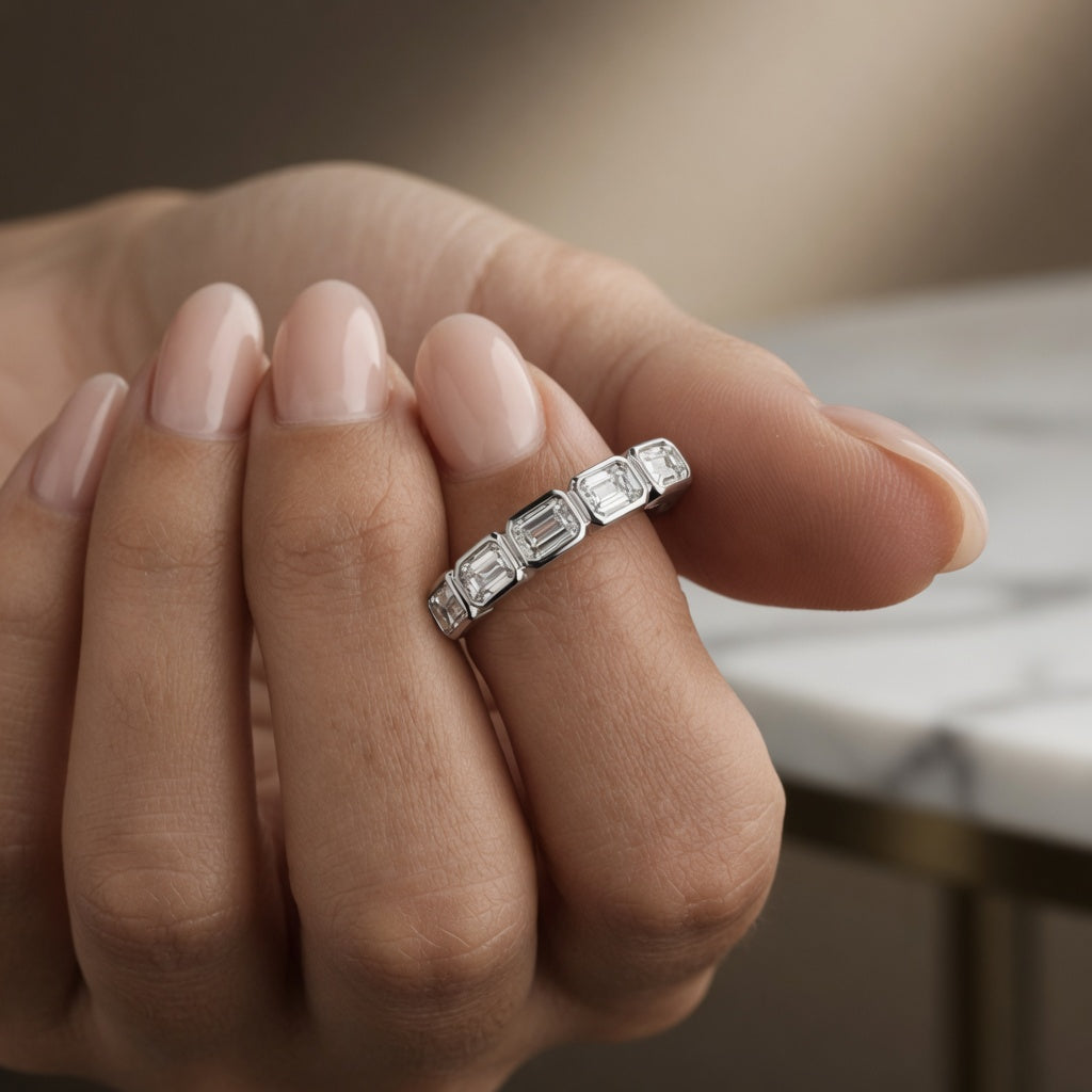 1.05 CT 5-Stone Lab-Grown Diamond Fashion Ring in 14K White Gold (D–F / VS1–VS2)