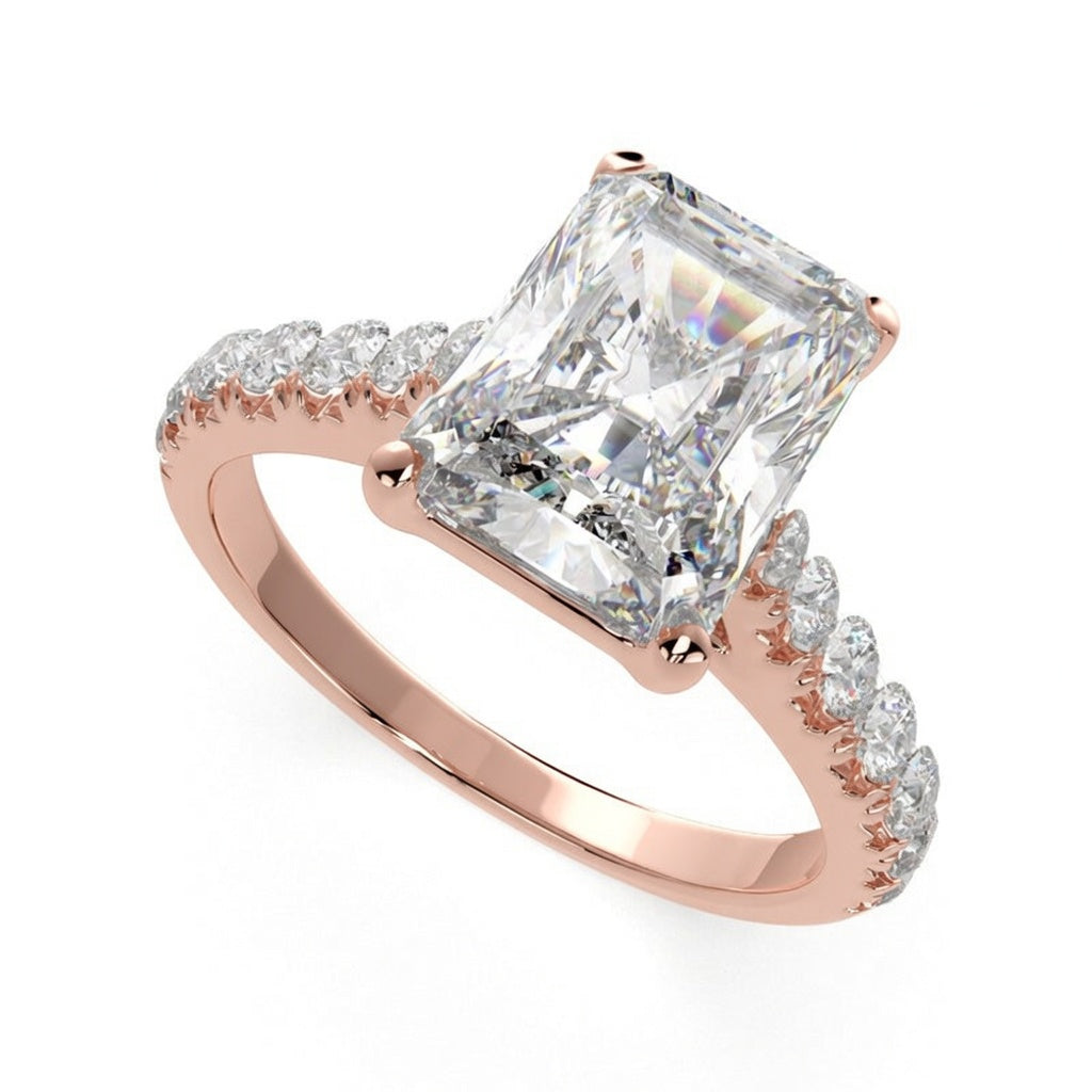 Ginevra 3.2 Carat Radiant Cut Tapered Engagement Ring