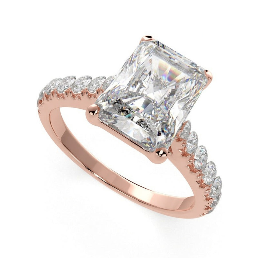 Ginevra 3.2 Carat Radiant Cut Tapered Engagement Ring