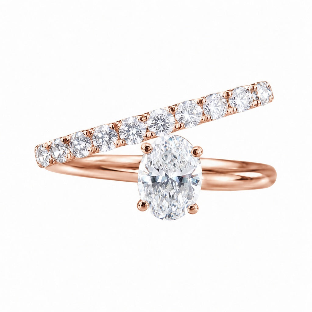1.15 CT Lab-Grown Diamond Wrap Fashion Ring in 14K White Gold (D–F / VS1–VS2)