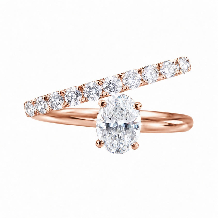 1.15 CT Lab-Grown Diamond Wrap Fashion Ring in 14K White Gold (D–F / VS1–VS2)