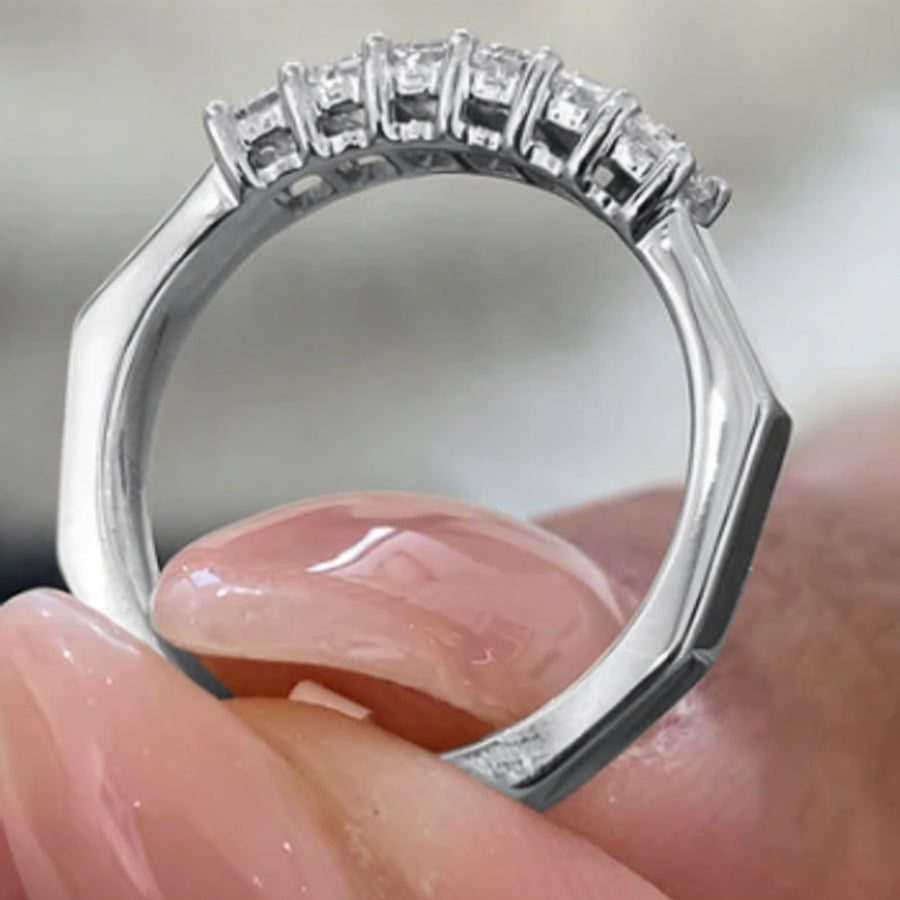 1.60 CT Lab-Grown Diamond Wedding Band Ring in 14K White Gold (D–F / VS1–VS2)