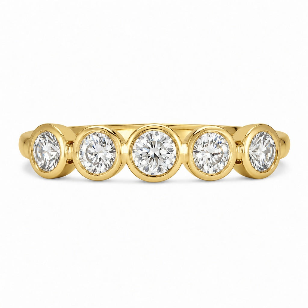 1.28 CT Lab-Grown Diamond Half Eternity Band in 14K White Gold (D–F / VS1–VS2)
