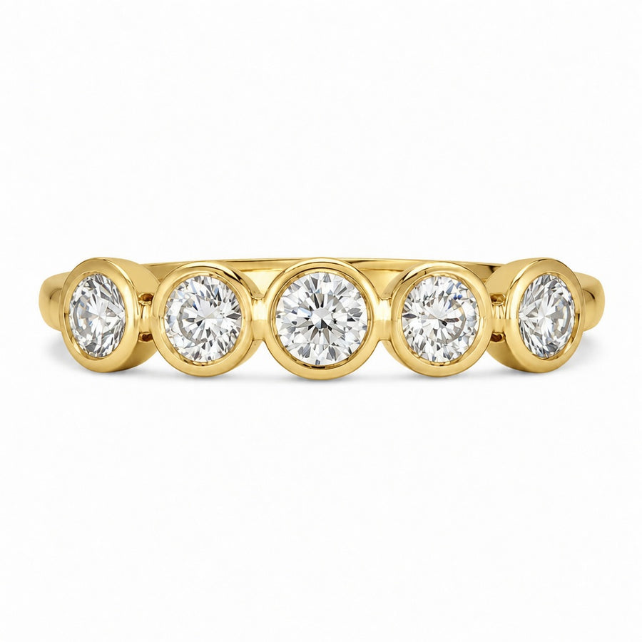 1.28 CT Lab-Grown Diamond Half Eternity Band in 14K White Gold (D–F / VS1–VS2)