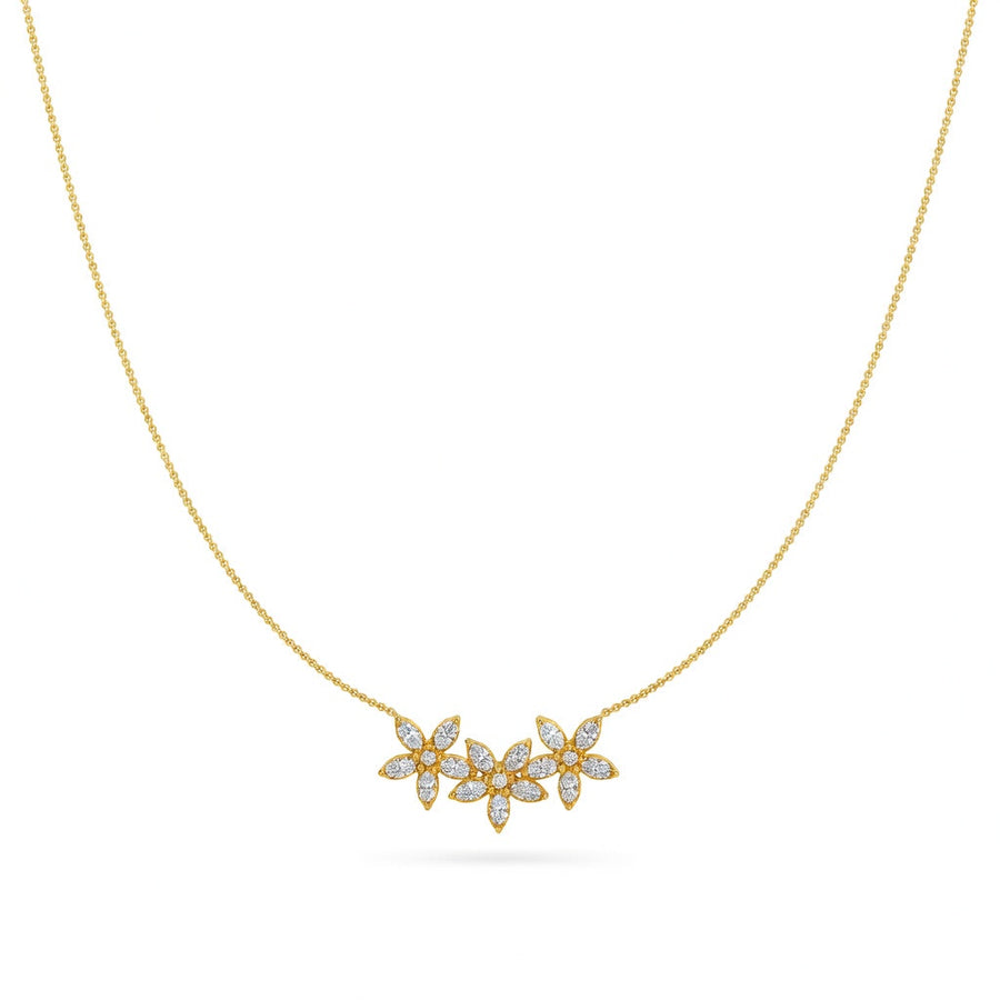 1.4 Ct Round Marquise Cut Diamond Pendant Necklace VS1 D-F White Gold 14k