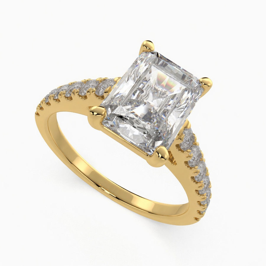 Karina 1.3 Carat Radiant Cut Pave 6 Prong Engagement Ring