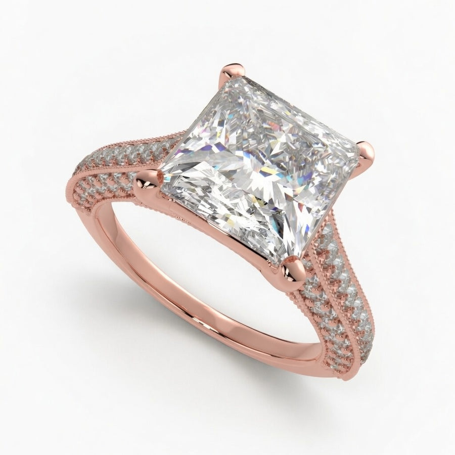 Martina 2.75 Carat Princess Cut Pave Engagement Ring