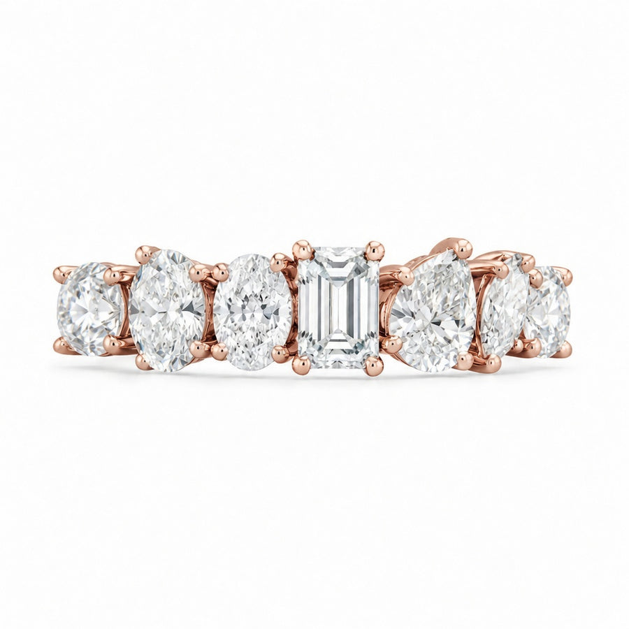 1.10 CT Lab-Grown Diamond Stackable Fashion Ring in 14K White Gold (D–F / VS1–VS2)