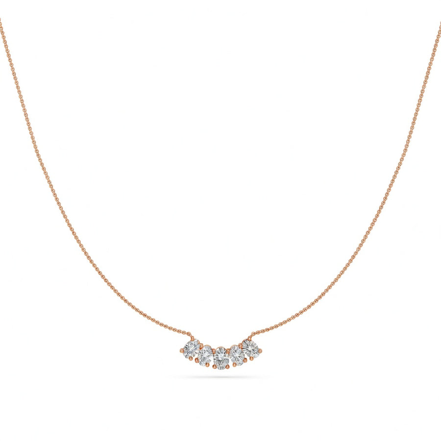 0.9 Ct Oval Cut Diamond Chain Necklace VS1 D-F White Gold 14k