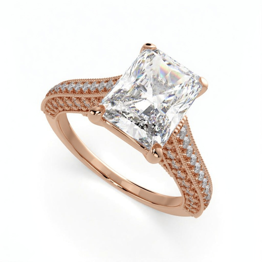 Martina 3.75 Carat Radiant Cut Pave Engagement Ring