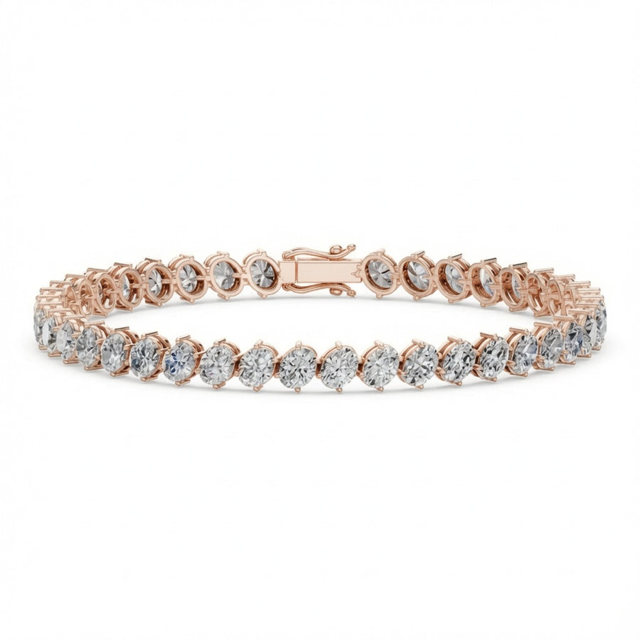 13.13 Carat Round Cut Diamond Tennis Bracelet VS1 D F White Gold 14k