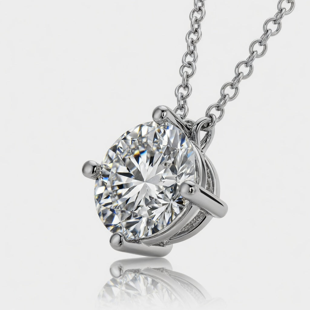 3.00 Carat Kite Set Solitaire Lab-Grown Diamond Pendant VS1 D-F White Gold 14K