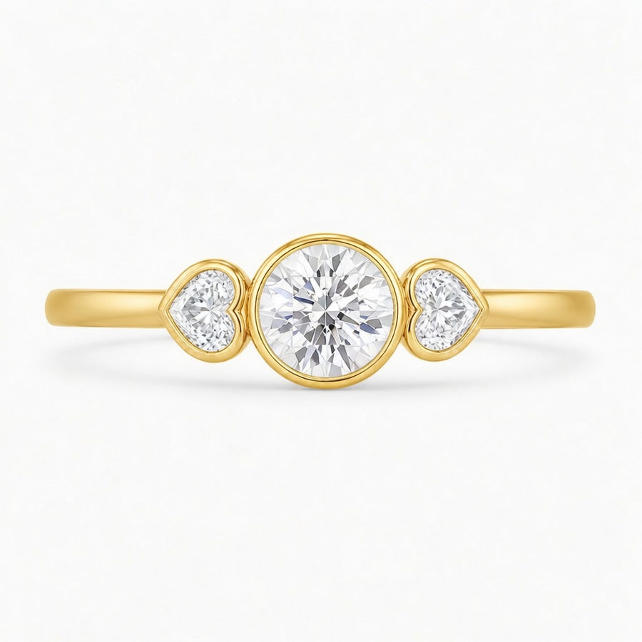 14K Solid Gold Lab-Grown Diamond 3-Stone Fashion Ring (1.00 CTW – D–F / VS1–VS2)