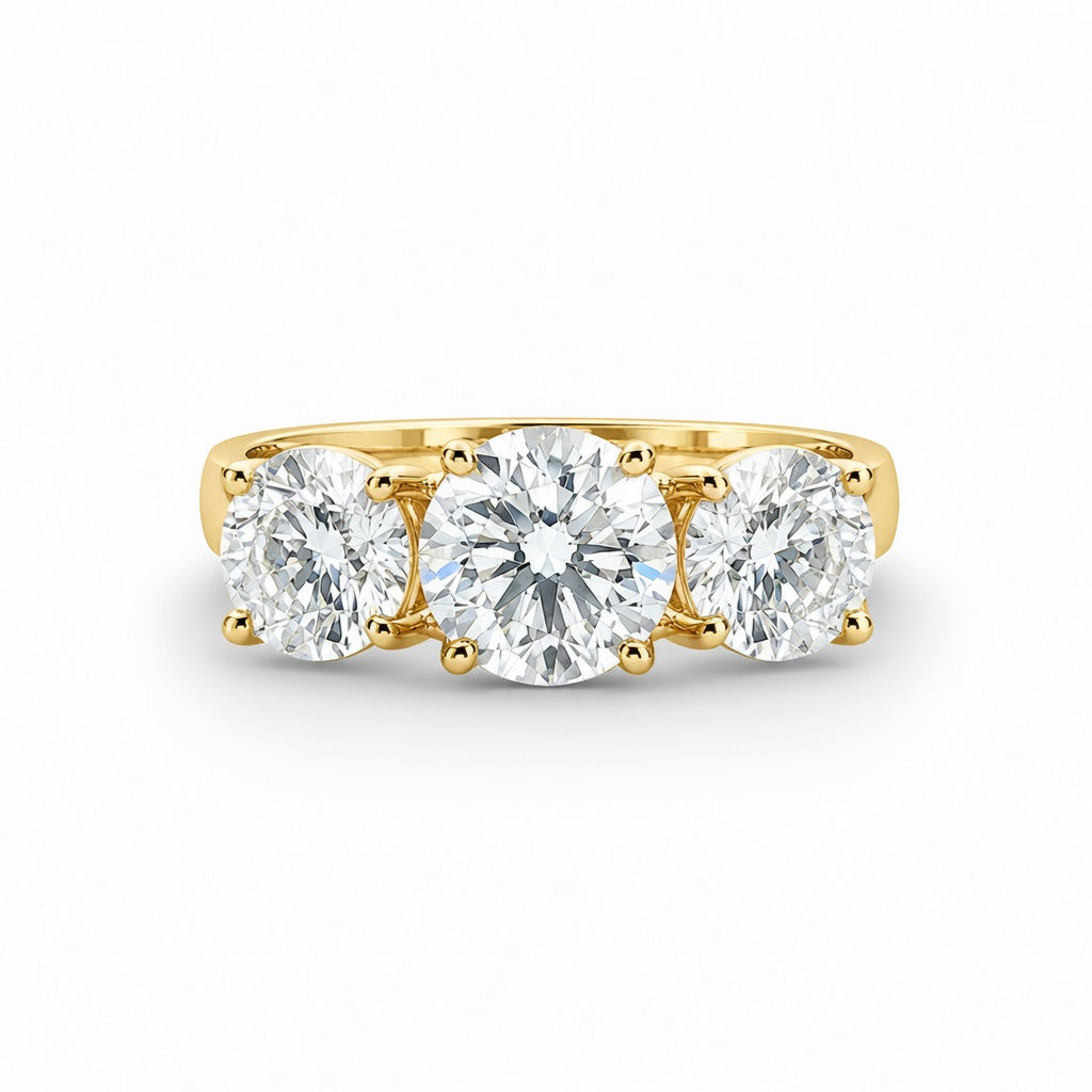 2.50 CT Lab-Grown Diamond Three-Stone Engagement Ring in 14K White Gold – Classic Trilogy Design