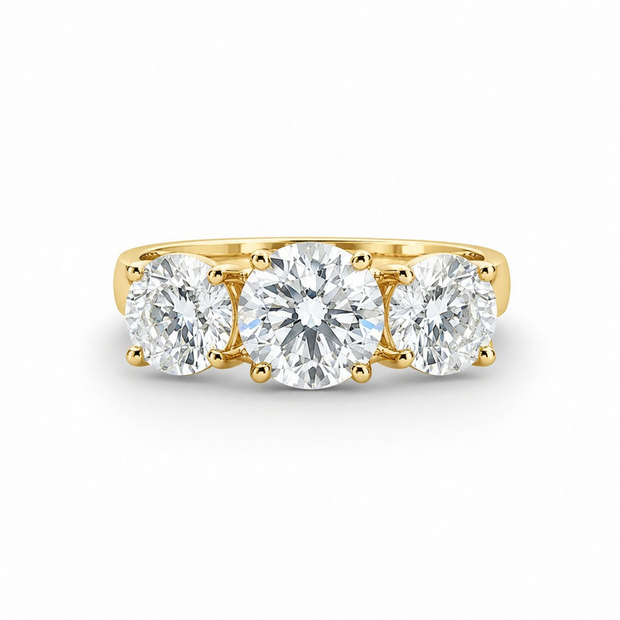 2.50 CT Lab-Grown Diamond Three-Stone Engagement Ring in 14K White Gold – Classic Trilogy Design
