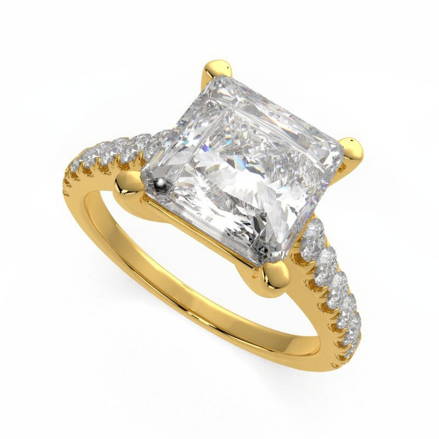 Ginevra 3.2 Carat Princess Cut Tapered Engagement Ring