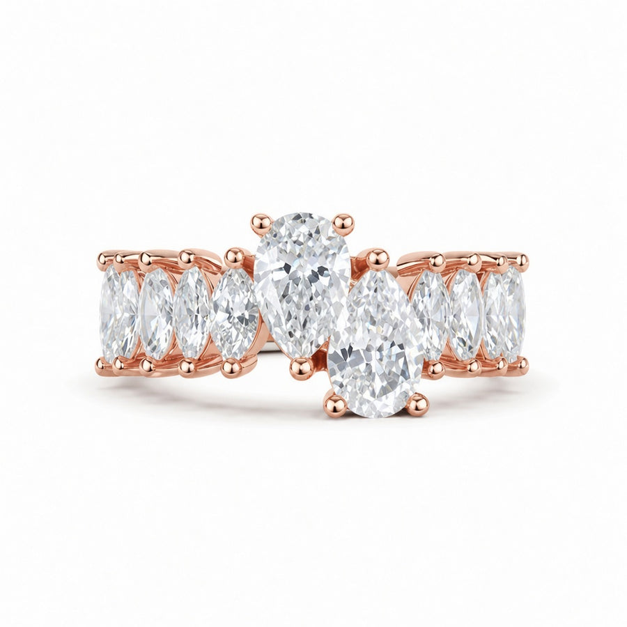1.85 CT Lab-Grown Diamond Half Eternity Ring in 14K White Gold (D–F / VS1–VS2)
