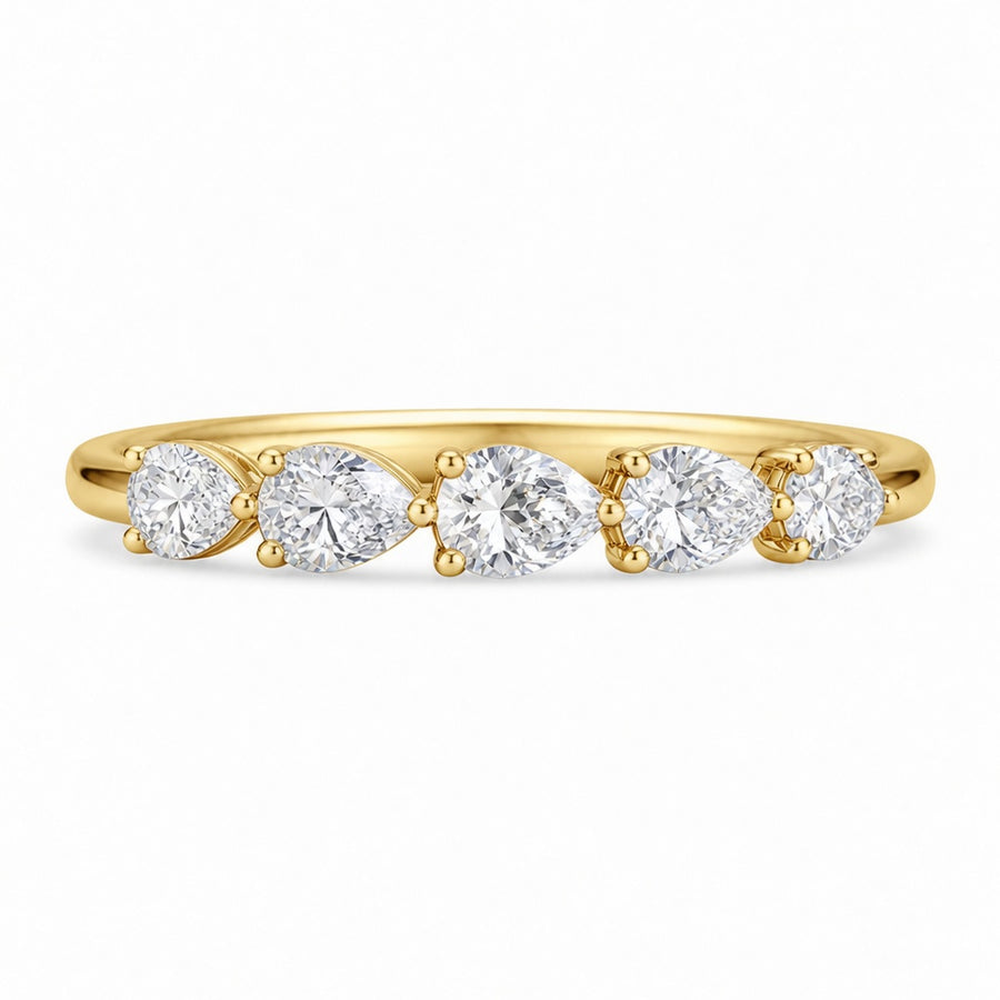 14K White Gold Lab-Grown Diamond 5-Stone Fashion Ring (1.00 CTW – D–F / VS1–VS2)