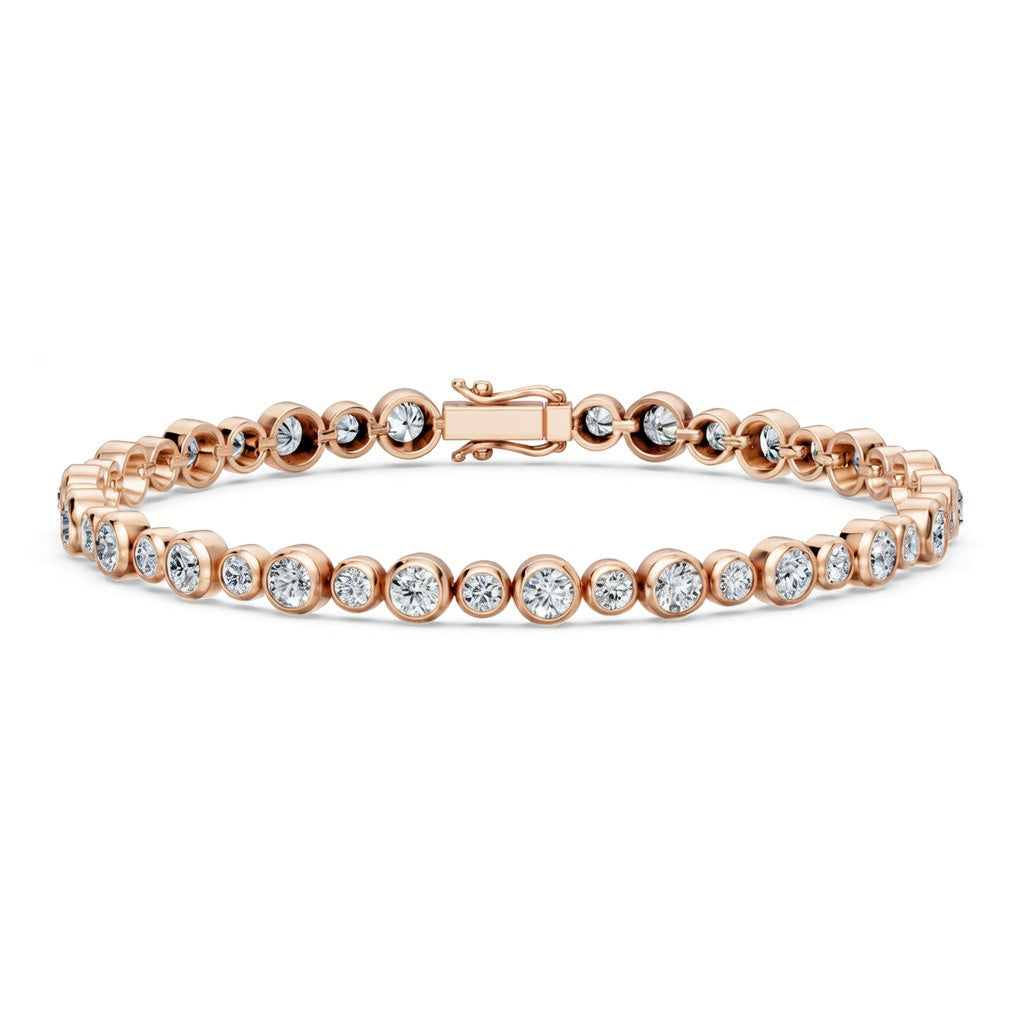 5.14 Carat Round Cut Diamond Tennis Bracelet VS1 D F White Gold 14k