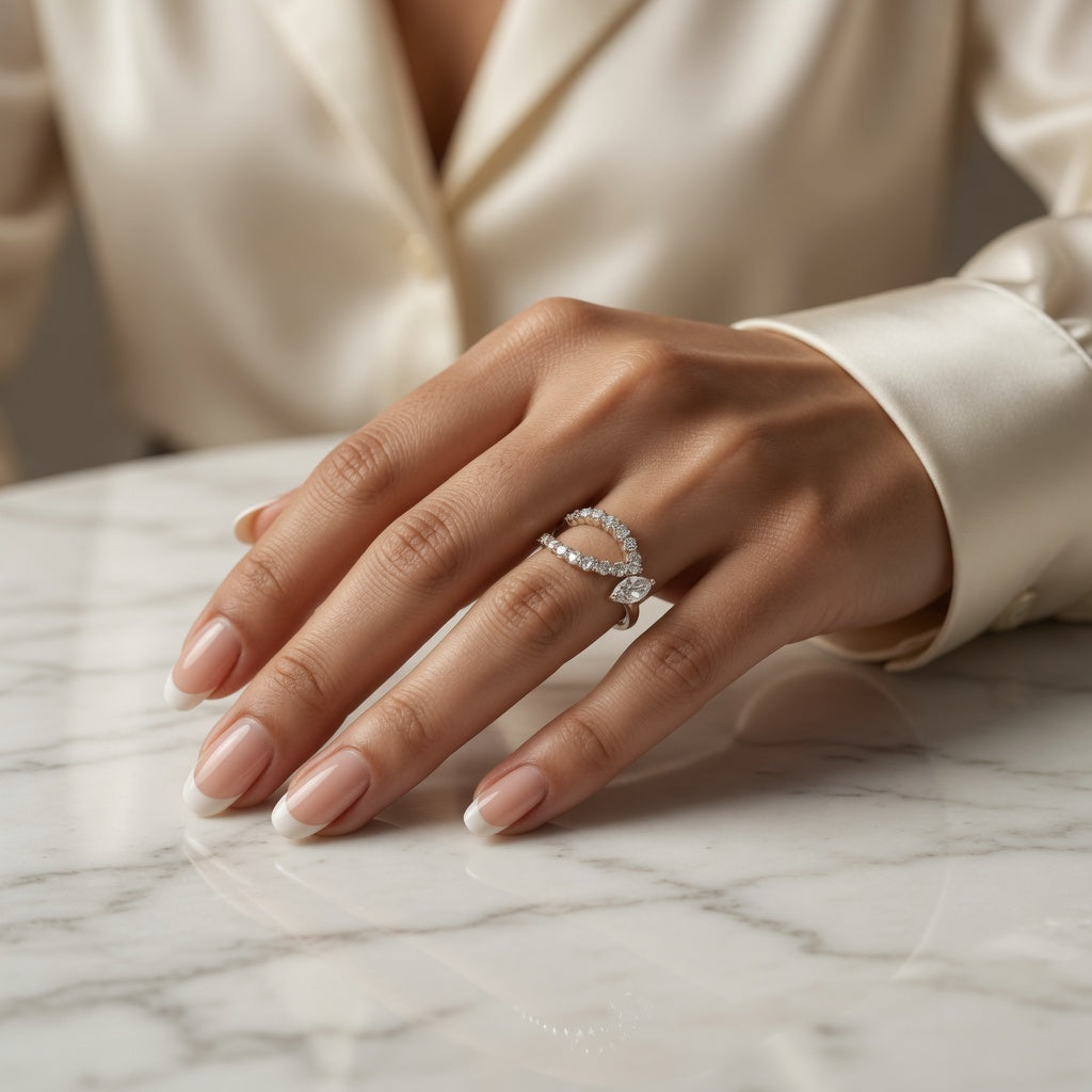 1.00 CT Round Lab-Grown Diamond Statement Ring in 14K White Gold (D–F / VS1–VS2)