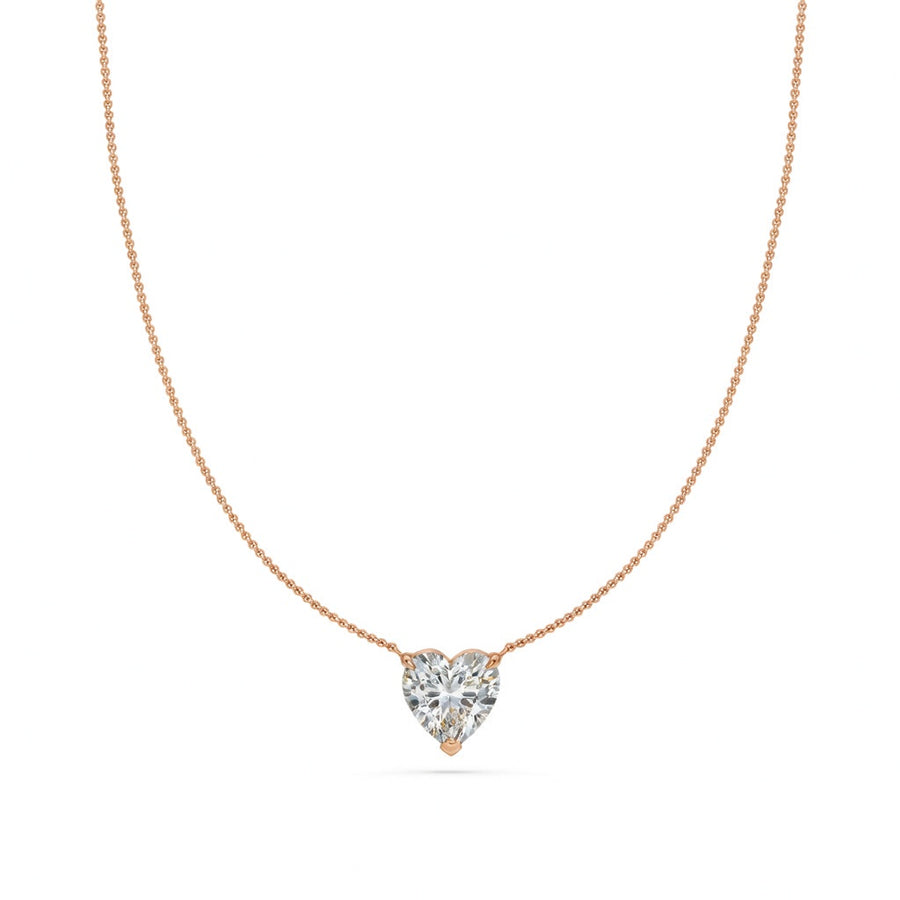 3 Ct Heart Shaped Cut Diamond Pendant Necklace VS1 D-F White Gold 14k