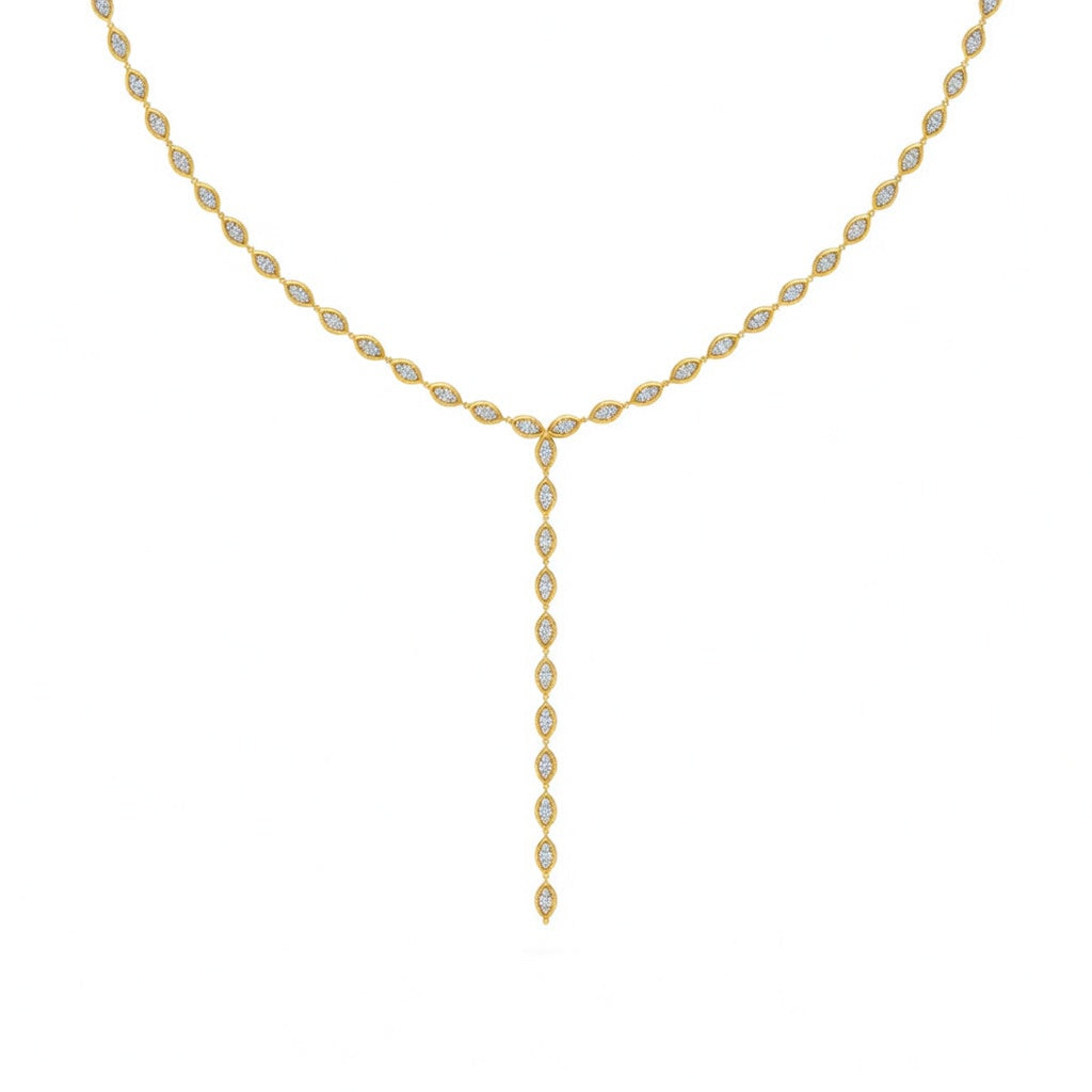 6 Ct Marquise Cut Diamond Lariat Necklace VS1 D-F White Gold 14k