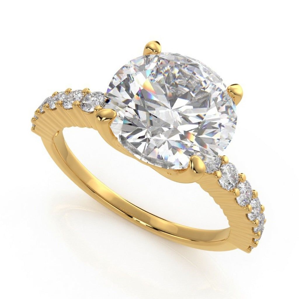 Lavinia 2.35 Carat Round Cut Side Stone 4 Prong Engagement Ring