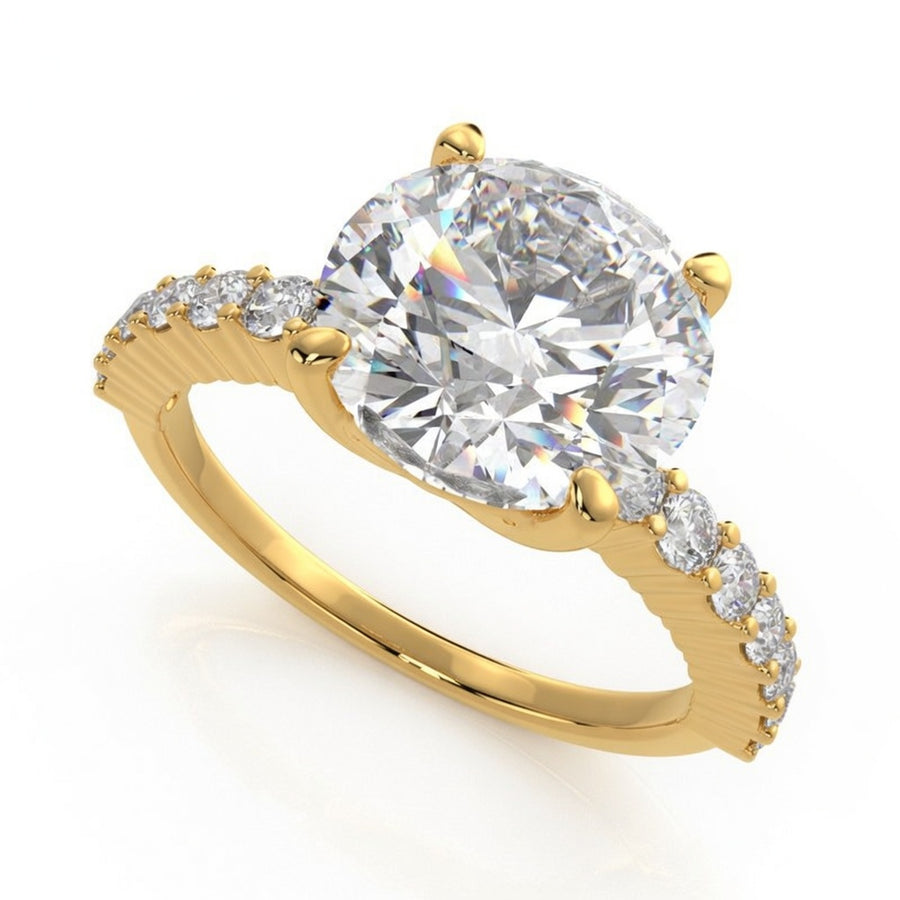 Lavinia 1.35 Carat Cushion Cut Side Stone 4 Prong Engagement Ring