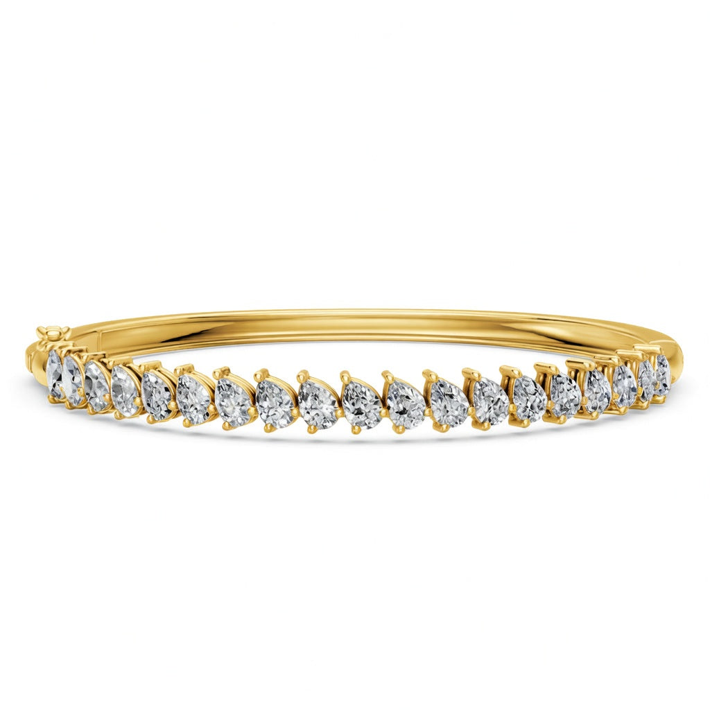 4.66 Carat Round Cut Diamond Bangle Bracelet VS1 D F White Gold 14k