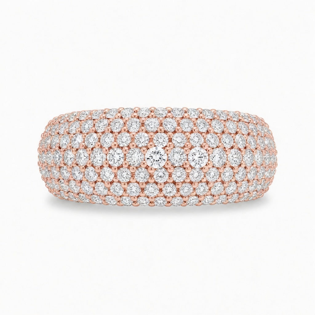 3.05 CT Lab-Grown Diamond Dome Fashion Ring in 14K White Gold (D–F / VS1–VS2)