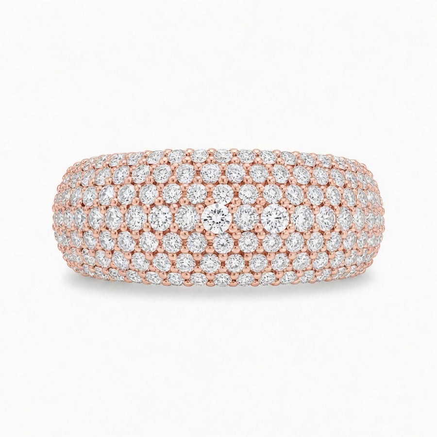3.05 CT Lab-Grown Diamond Dome Fashion Ring in 14K White Gold (D–F / VS1–VS2)