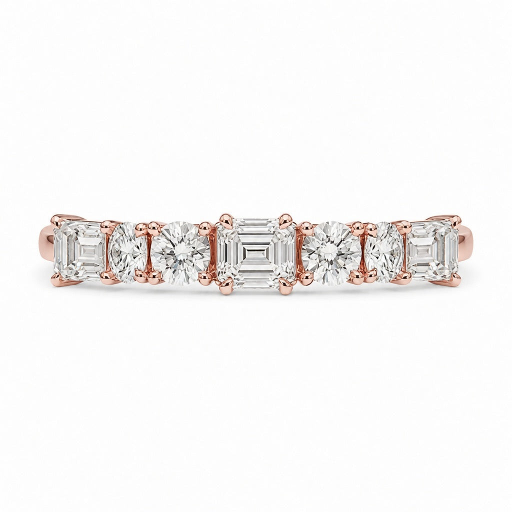 2.06 CT Lab-Grown Diamond Half Eternity Band in 14K White Gold (D–F / VS1–VS2)