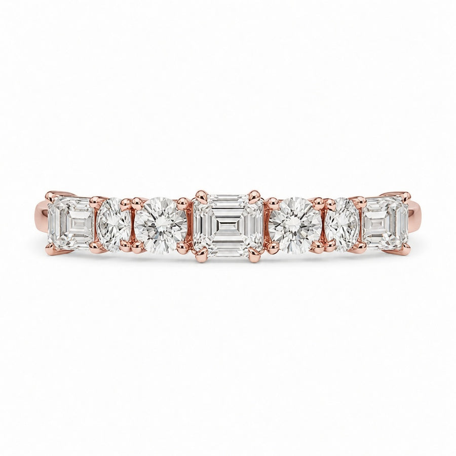 2.06 CT Lab-Grown Diamond Half Eternity Band in 14K White Gold (D–F / VS1–VS2)