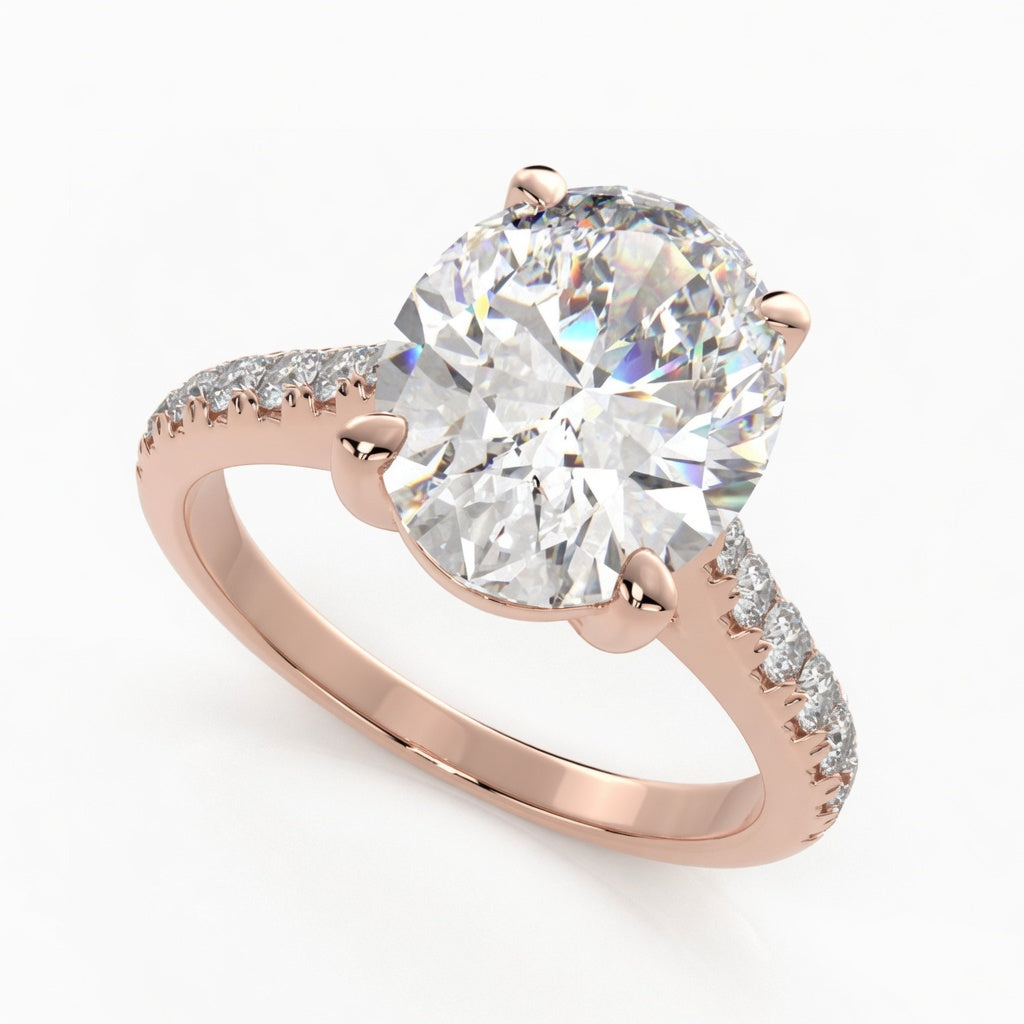 Ginevra 3.2 Carat Oval Cut Tapered Engagement Ring