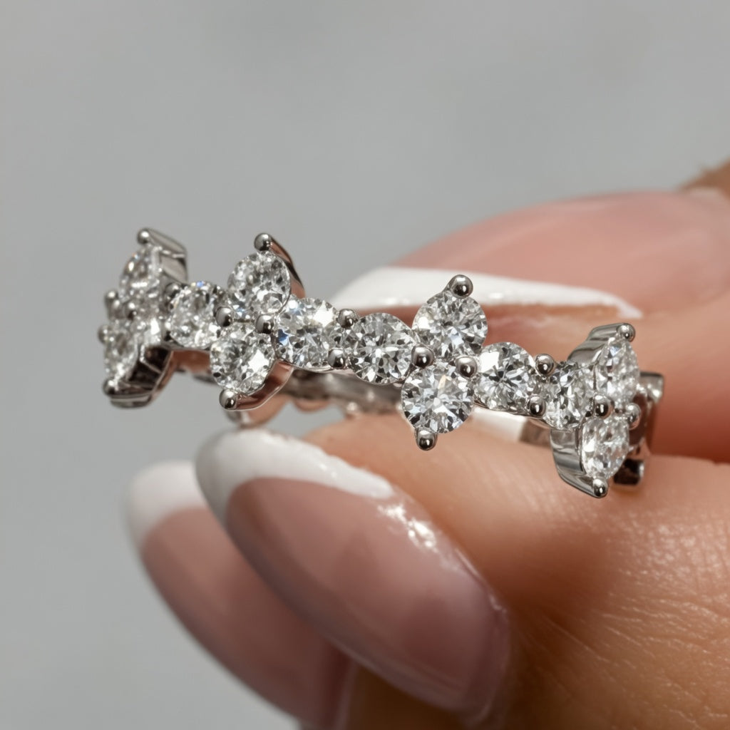 1.00 CT Lab-Grown Diamond Band Fashion Ring in 14K White Gold (D–F / VS1–VS2)